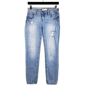 Eunina Mid Rise Destructed Skinny Jeans 27